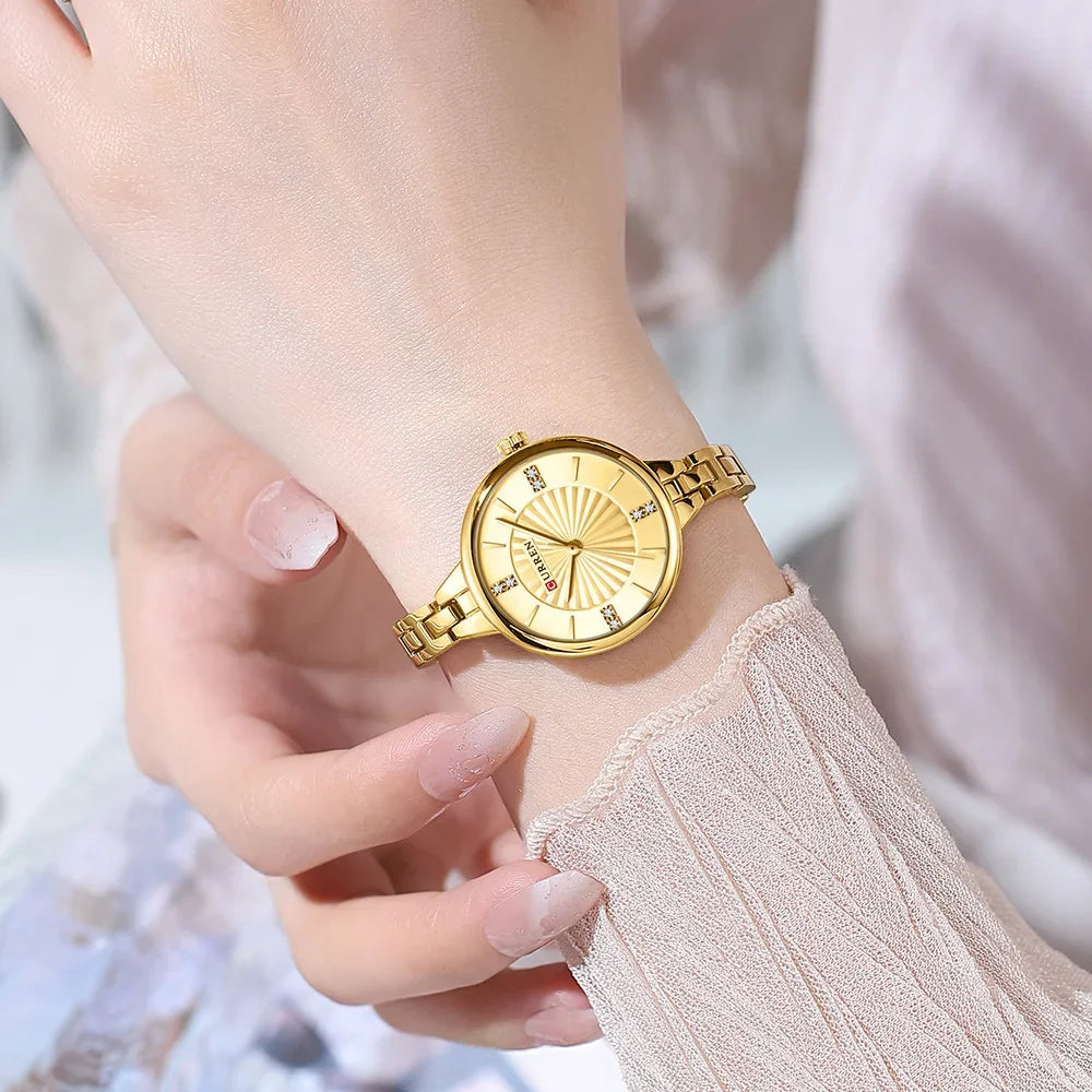 Quartz Watch Elegant Waterproof Stainless Steel Wristwatch
