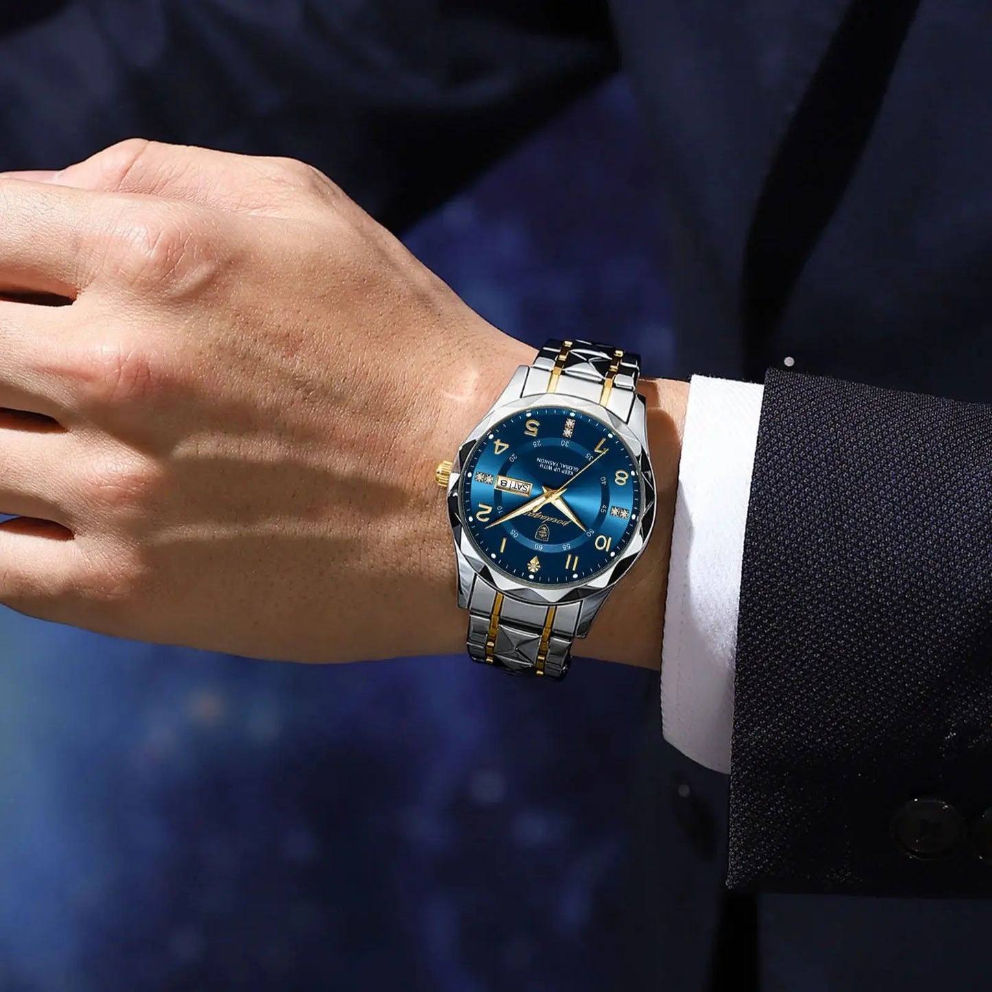 Men Quartz Waterproof Wristwatch Stainless Steel