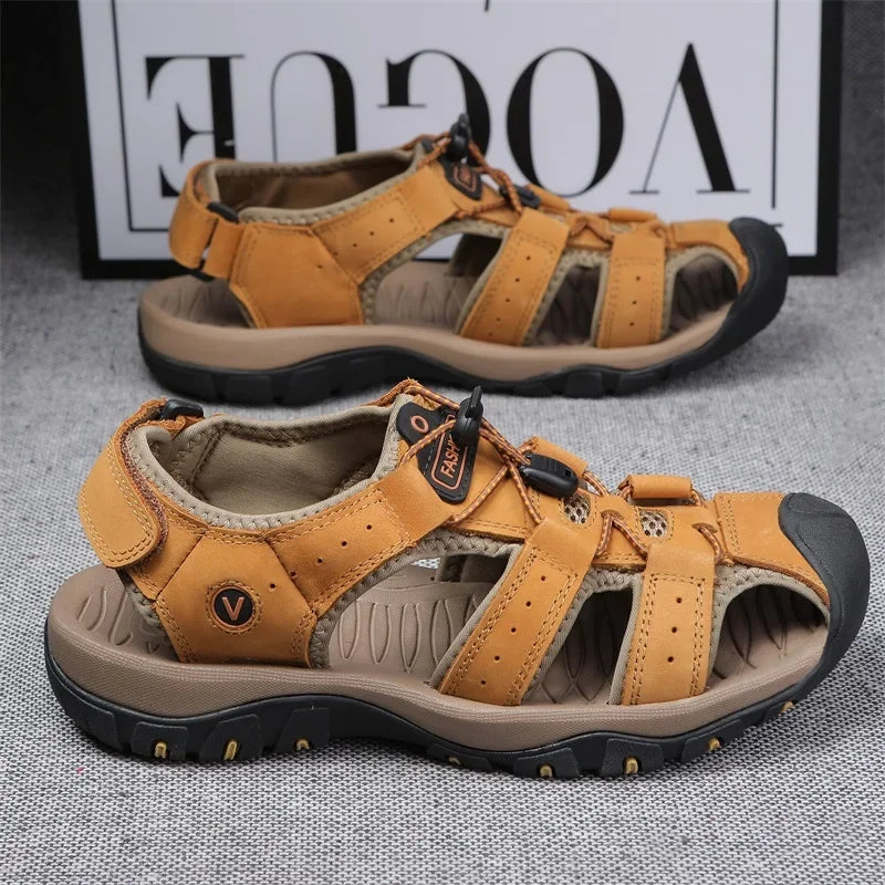 Hot Sale Summer Men's Sandals Outdoor Non-slip Men's Beach Sandals Handmade Genuine Leather Men's Shoes Fashion Men Sneakers
