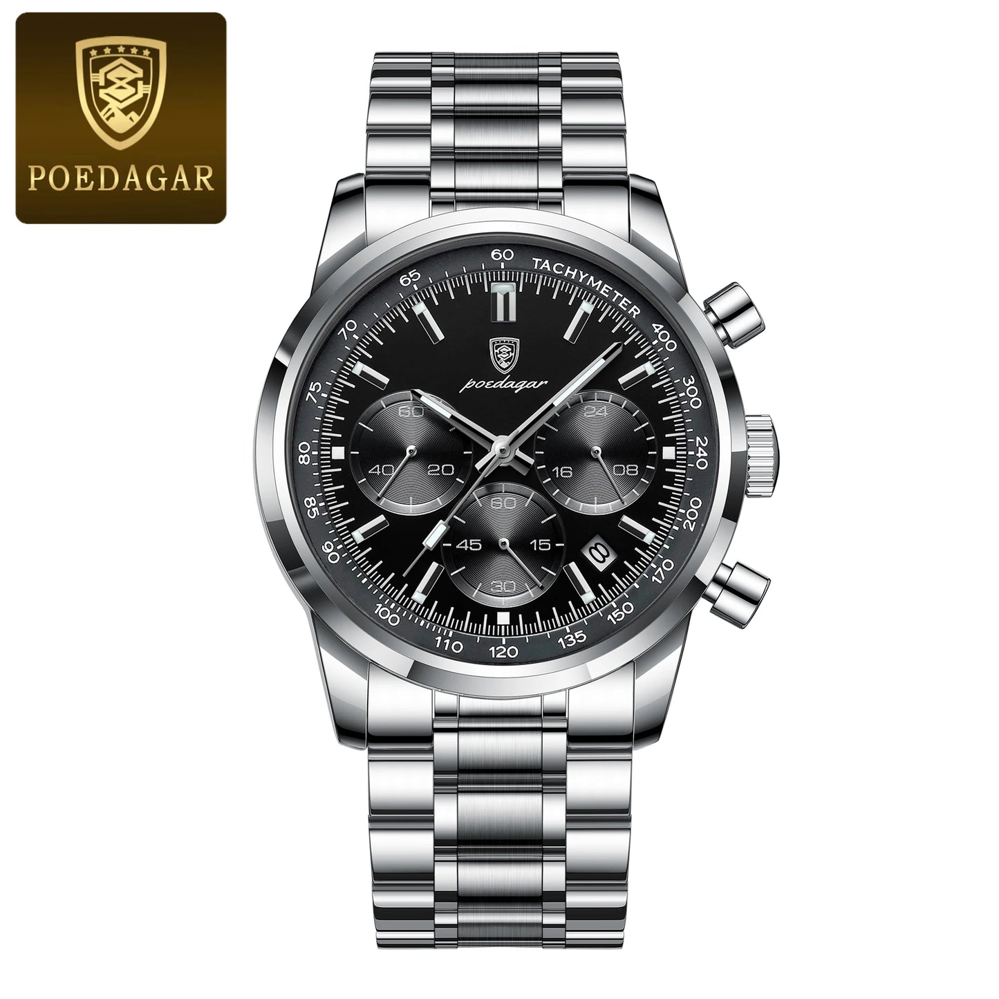 Waterproof Men's Quartz Watch Stainless Steel