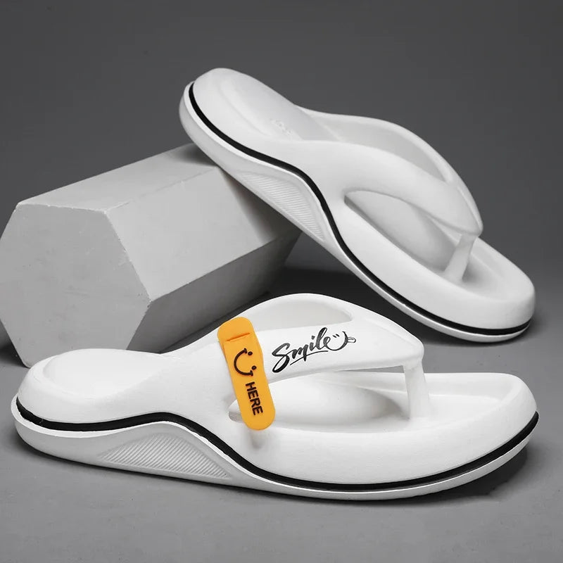 Men's Platform Flip Flops Summer Soft Sole EVA Slippers for Man Outdoor Casual Beach Shoes Home Non-slip Bathroom Slides Sandals