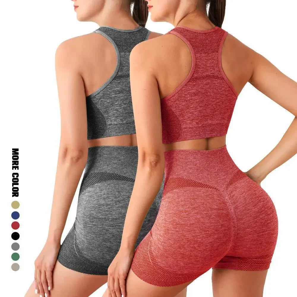 Yoga Gym Shorts Set with a Sport Bras
