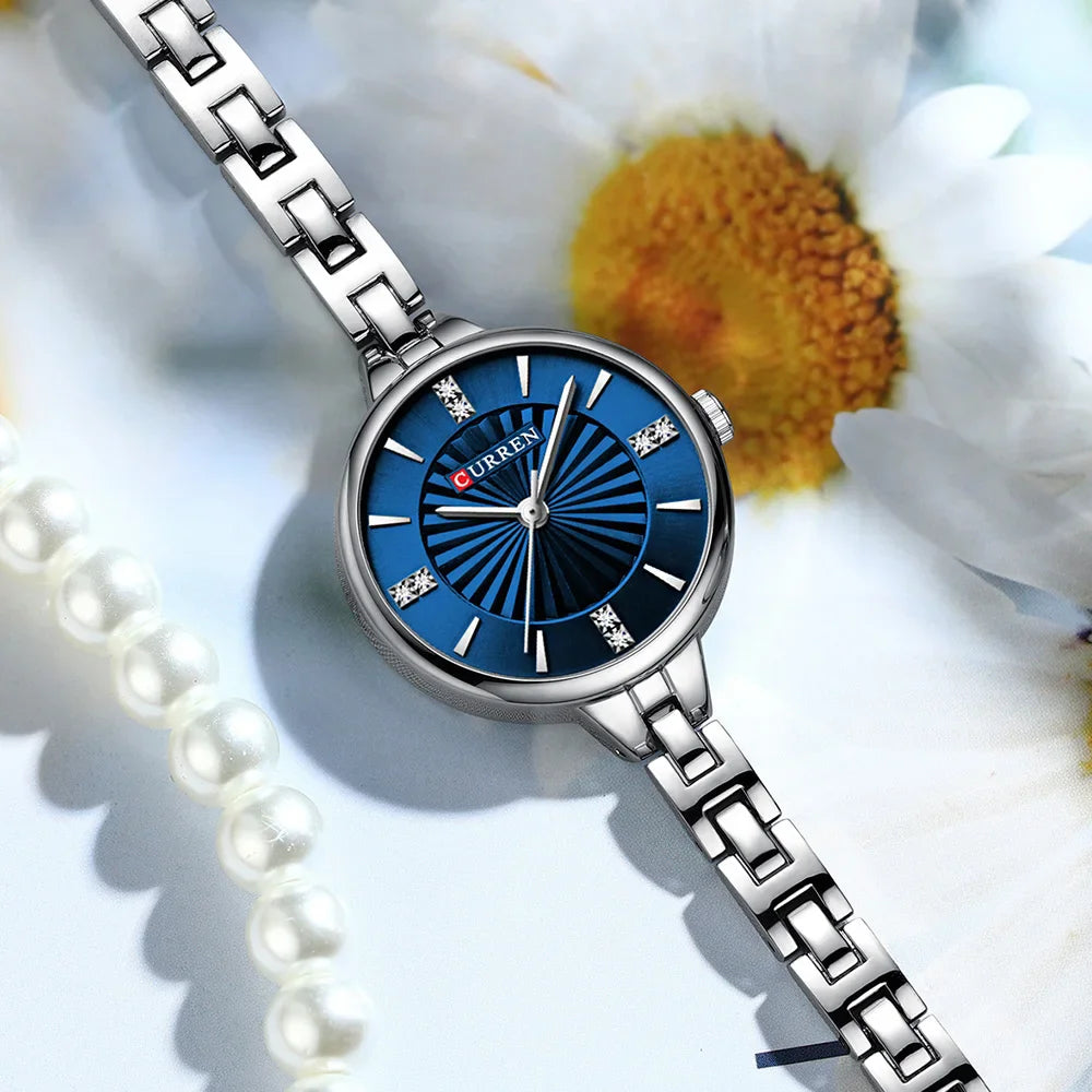 Quartz Watch Elegant Waterproof Stainless Steel Wristwatch