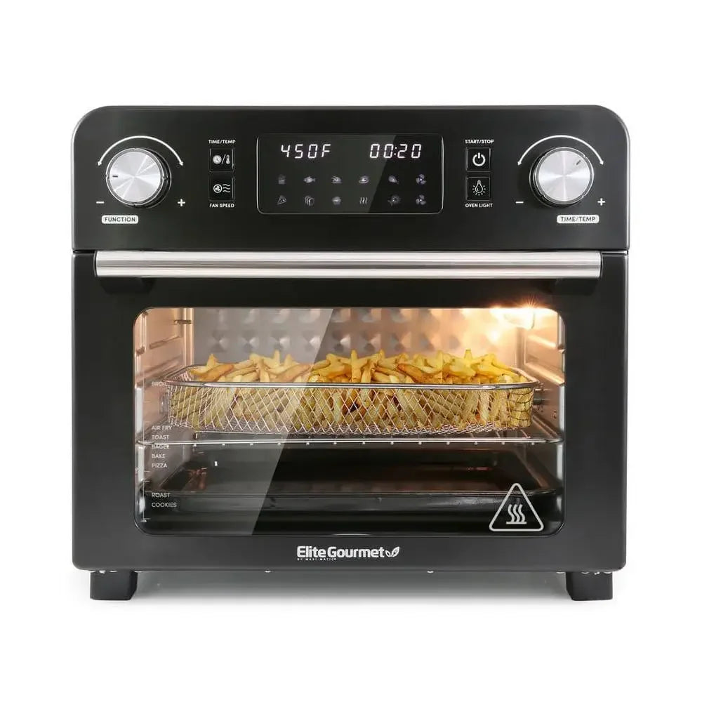 23L Air Fryer Rotisserie Oven with 10 Menu Functions and Interior Light Programmable Cooking Gourmet Kitchen Appliance Accessory
