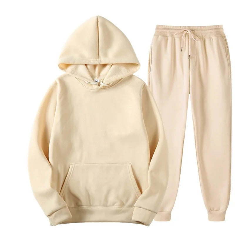 Drawstring Sportswear Pants Set