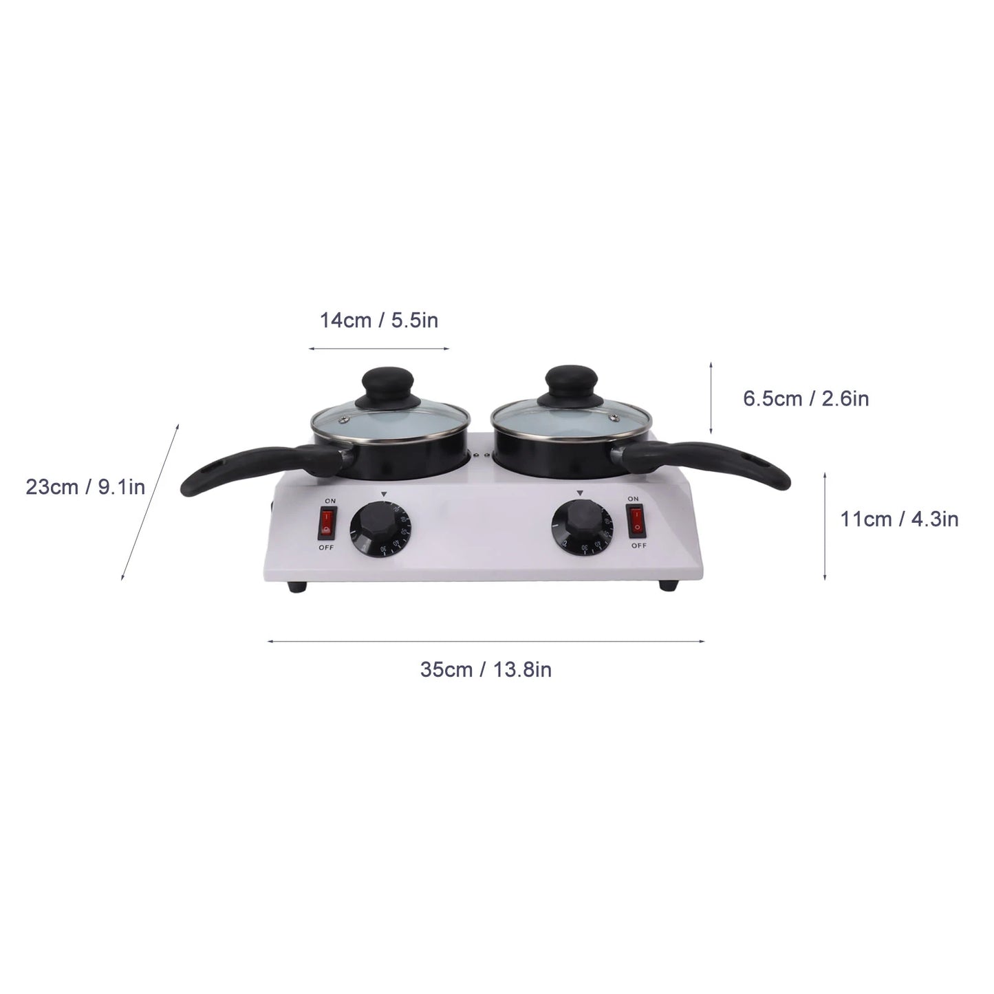 2 Tanks Chocolate Melting Machine Constant Temperature Electric Tempering Pot for Kitchen Baking 80W