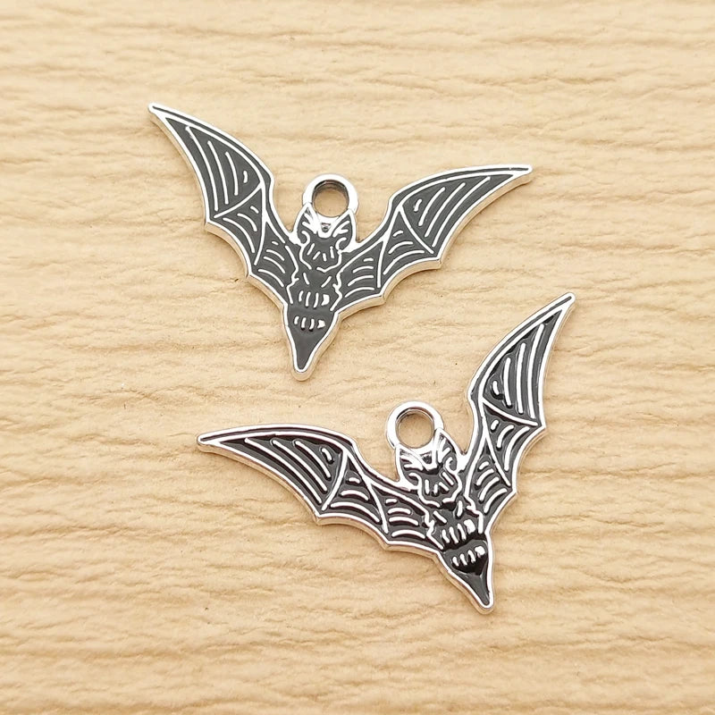 Bat Charm for Jewelry Making Enamel Necklace Pendant Keychain