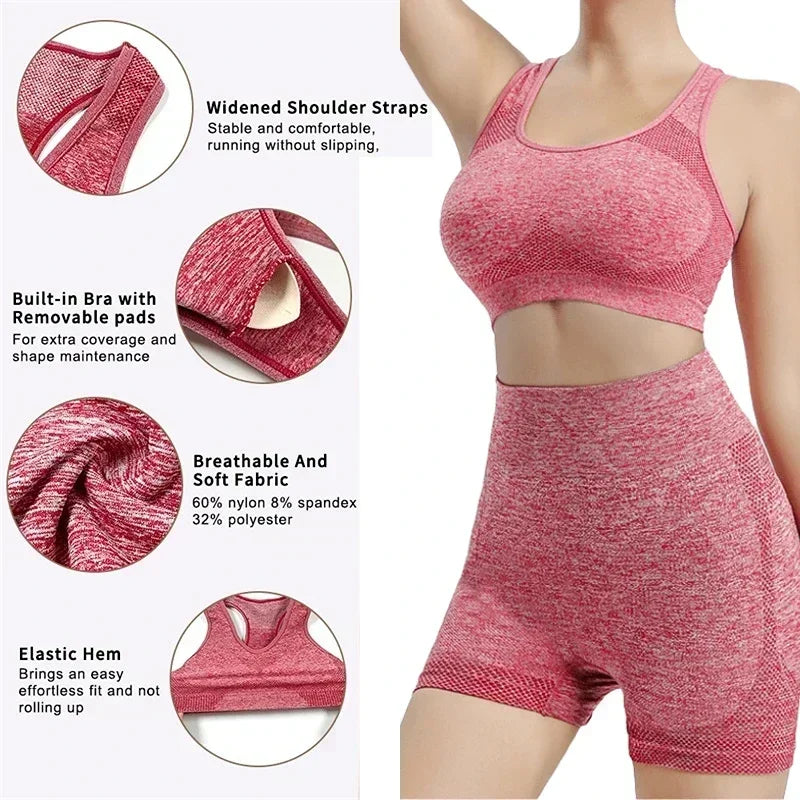 Yoga Gym Shorts Set with a Sport Bras