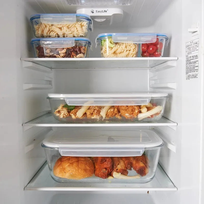 XXX-Large Glass Food Storage Container with Locking Lid 180OZ Family Size Party Size Extra Large Rectangle Glass Bowl Bakeware