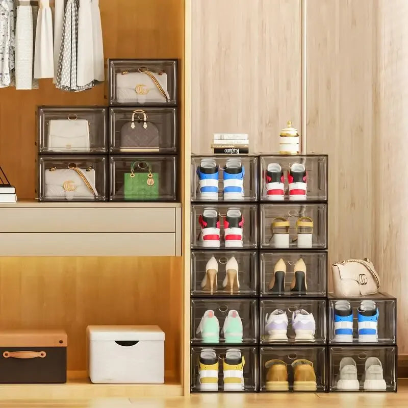 7CODE Thicken & Sturdy 10 Pack Thicken Shoe Organizer Stackable,Shoe Containers For Sport Sneaker Display