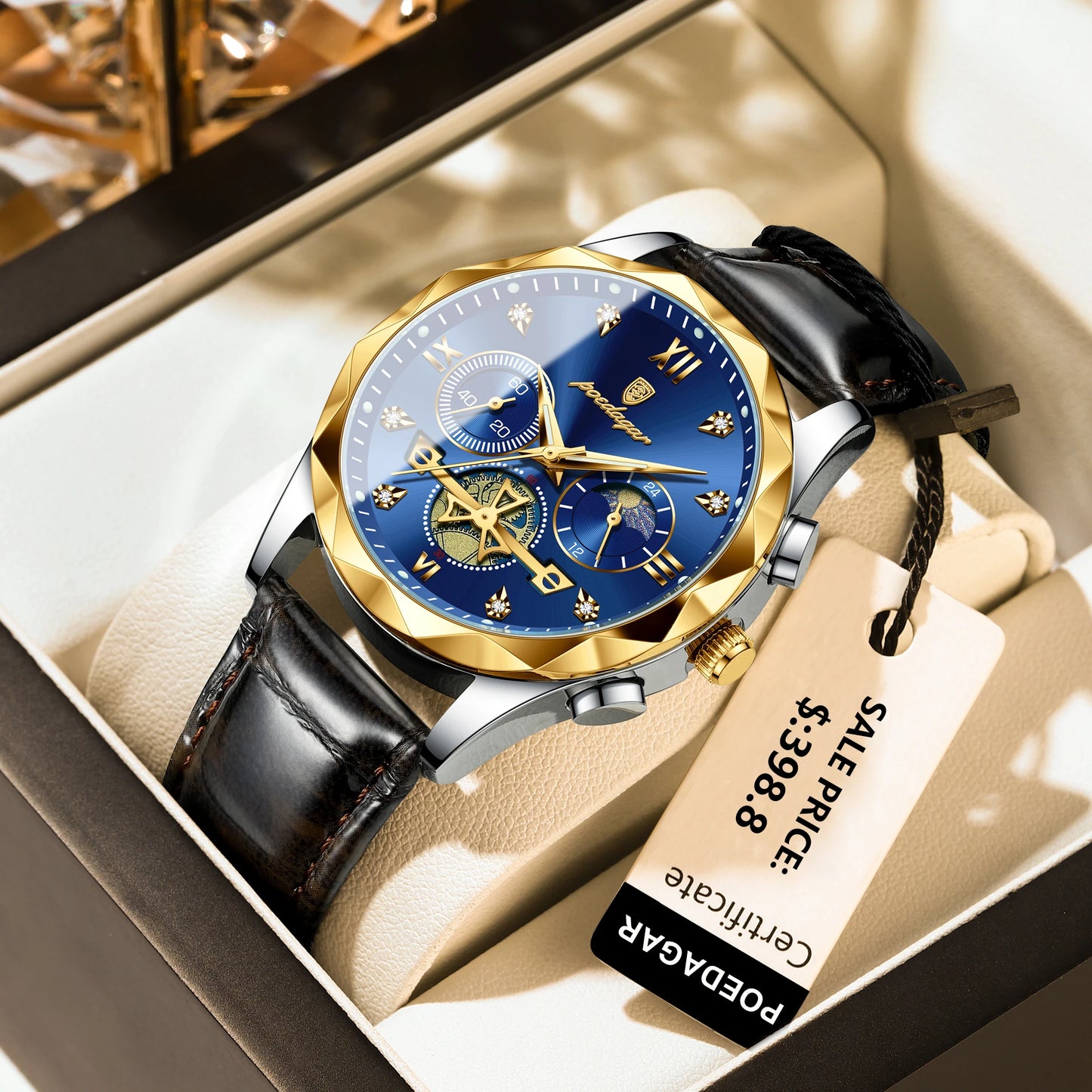 Leather Quartz Waterproof Men's Watches