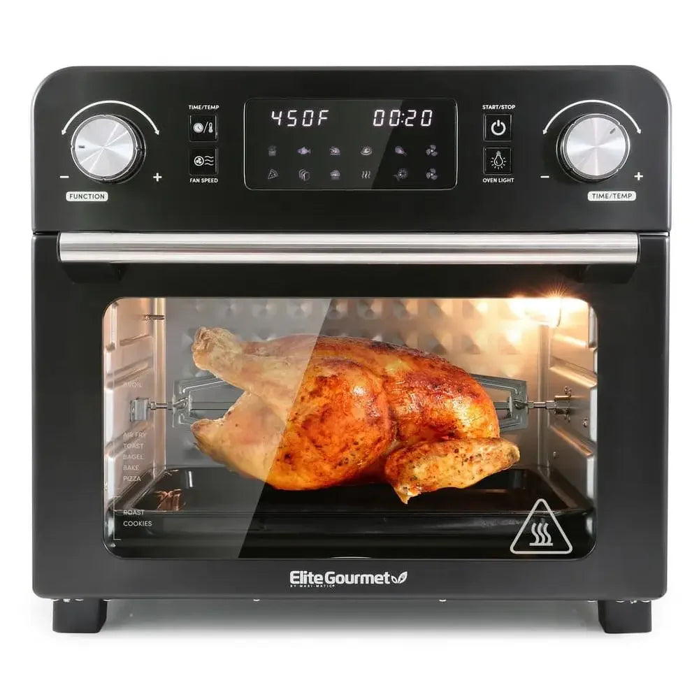 23L Air Fryer Rotisserie Oven with 10 Menu Functions and Interior Light Programmable Cooking Gourmet Kitchen Appliance Accessory