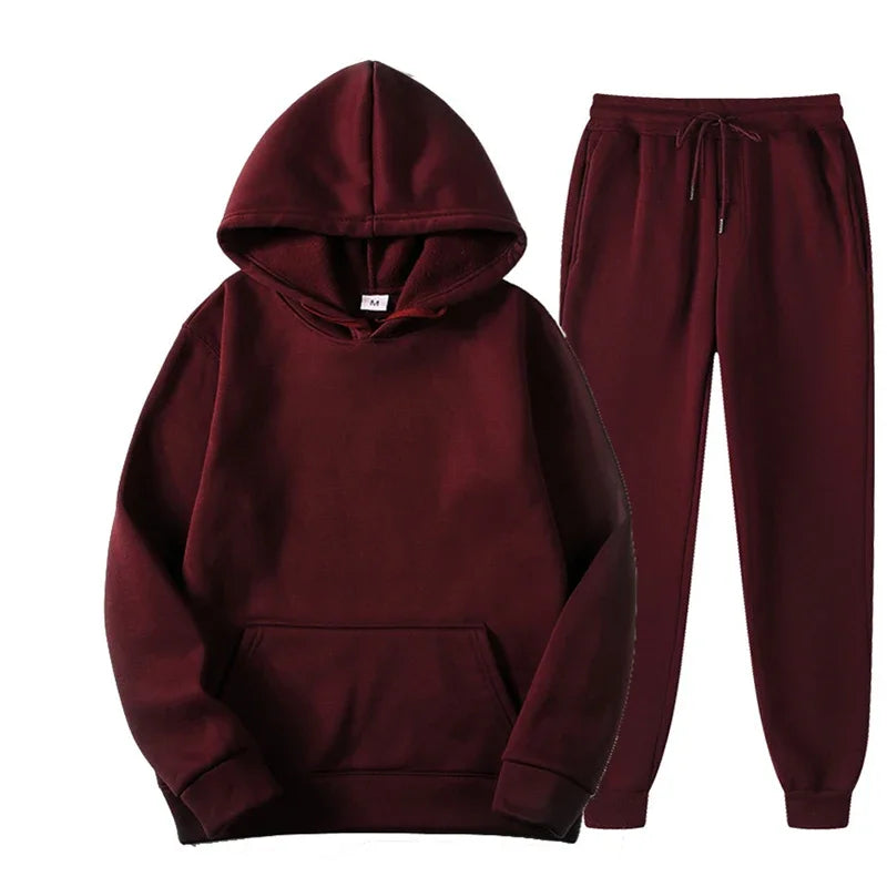 Drawstring Sportswear Pants Set