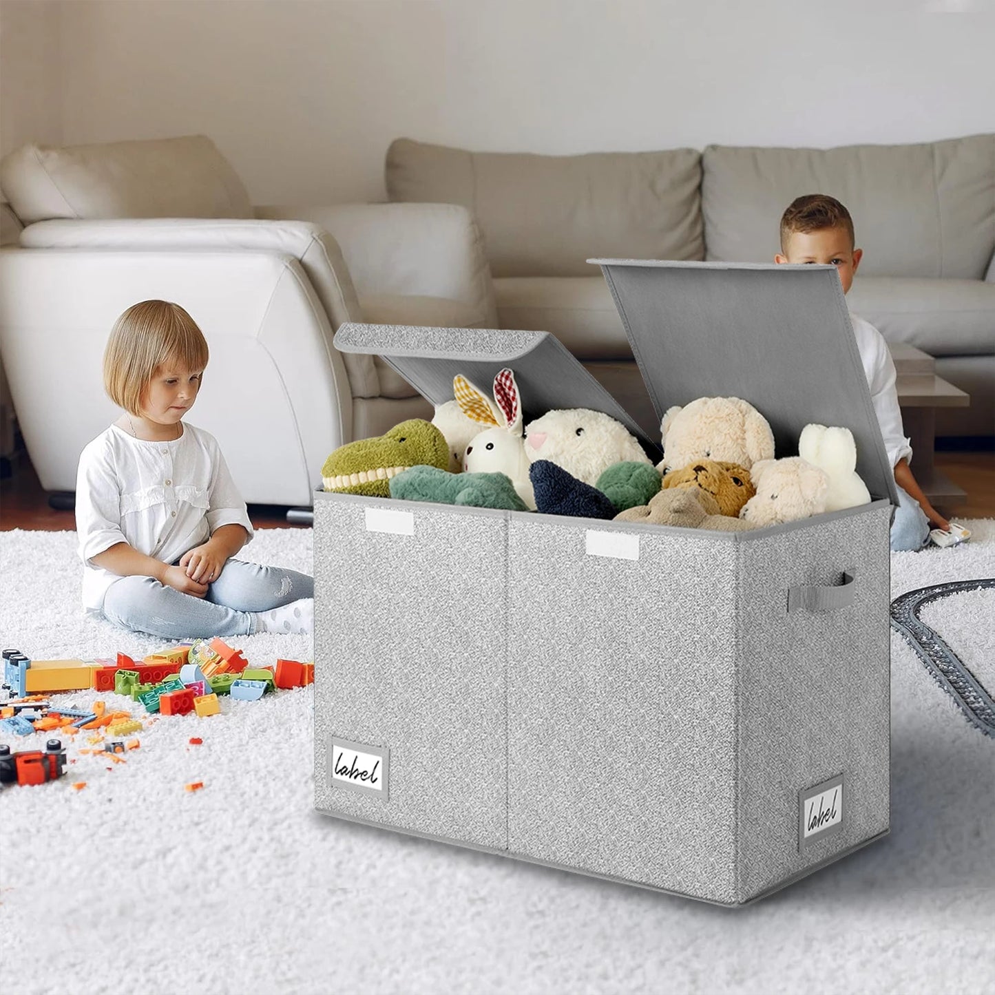 Toy Chest with Lids,Large Foldable Toy Storage Organizer with Handles,Storage for Nursery Room,Playroom,Living Room