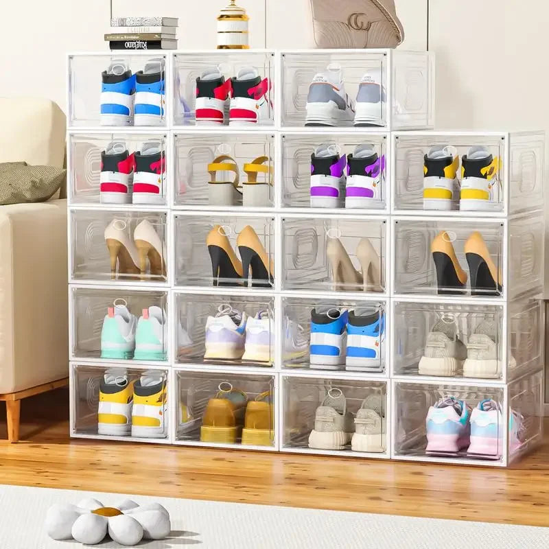 7CODE Thicken & Sturdy 10 Pack Thicken Shoe Organizer Stackable,Shoe Containers For Sport Sneaker Display