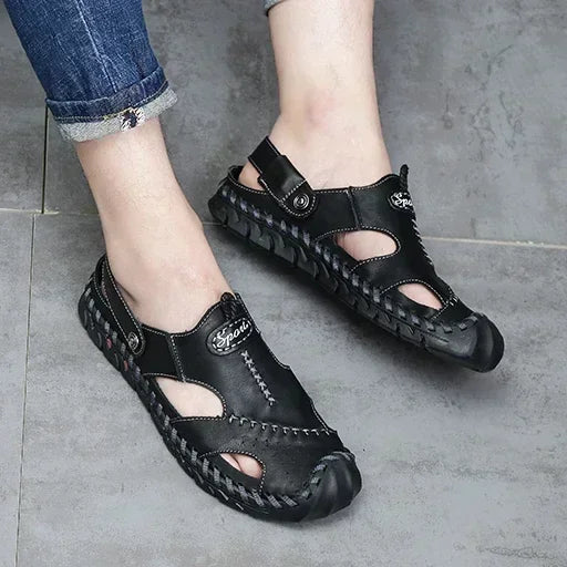 Genuine Leather Sandals Men's Comfortable Slipper Summer Man Sandals 2024 Trending Man's Leather Sandal Designer Men's Shoes