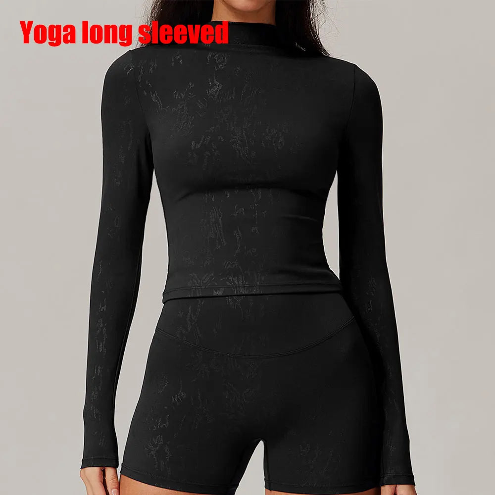 Women Yoga T-shirts Printed Sports Top Long sleeve
