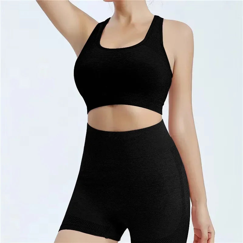 Yoga Gym Shorts Set with a Sport Bras