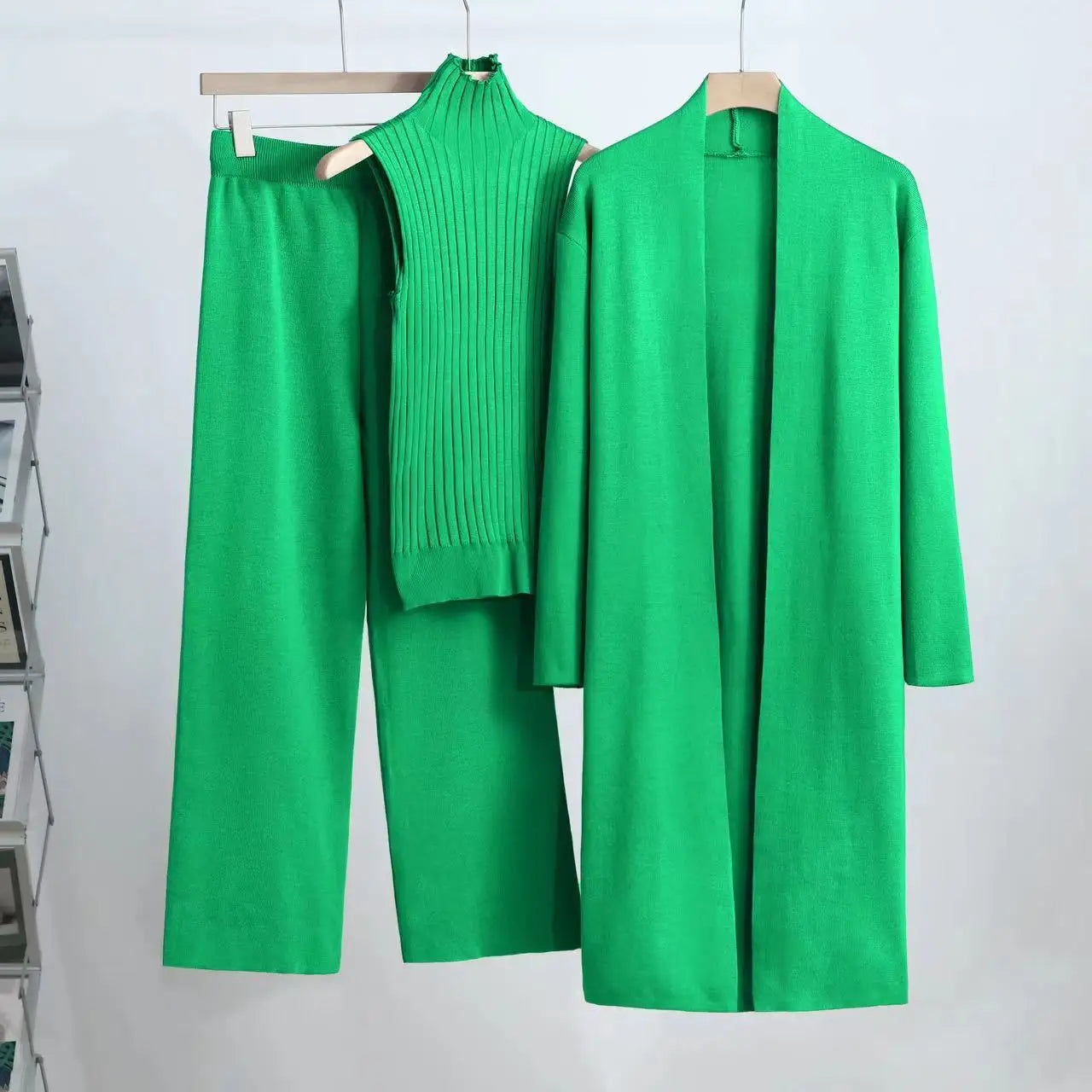 Winter 3 Piece Set Knitted Solid Sweater Suit