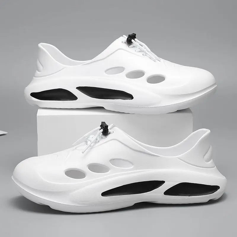 Summer Hollowing Colorblocking Driving Out Thick Bottom Heightened Men's Outer Wear Casual Beach Sandals Outdoor Vacation