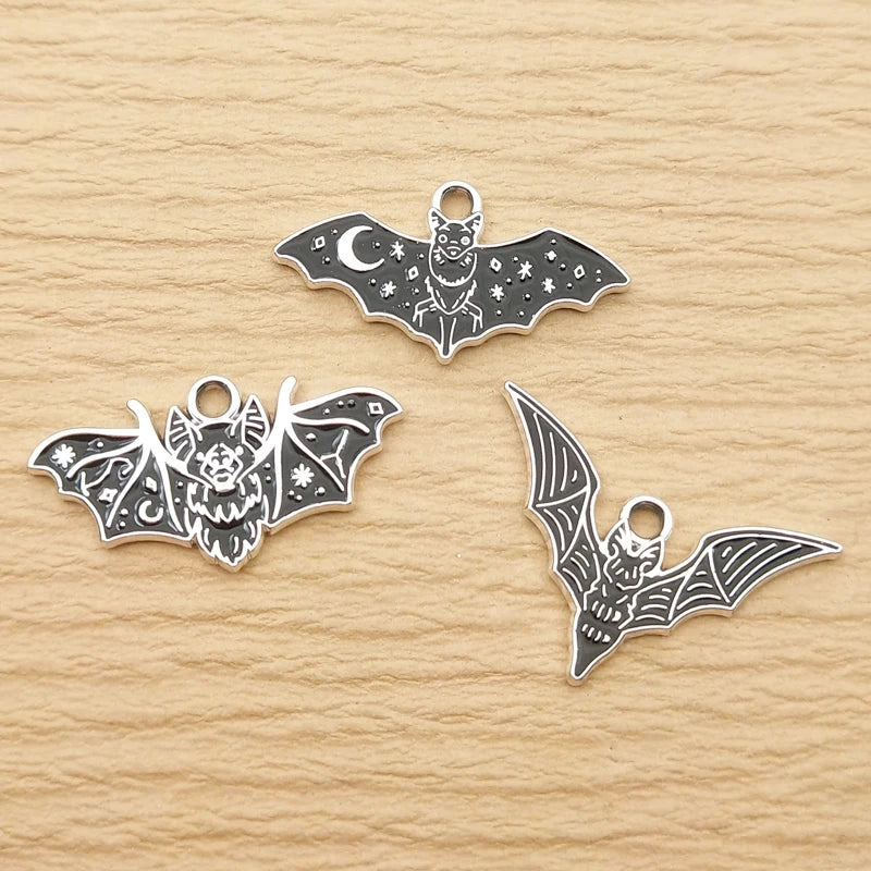 Bat Charm for Jewelry Making Enamel Necklace Pendant Keychain