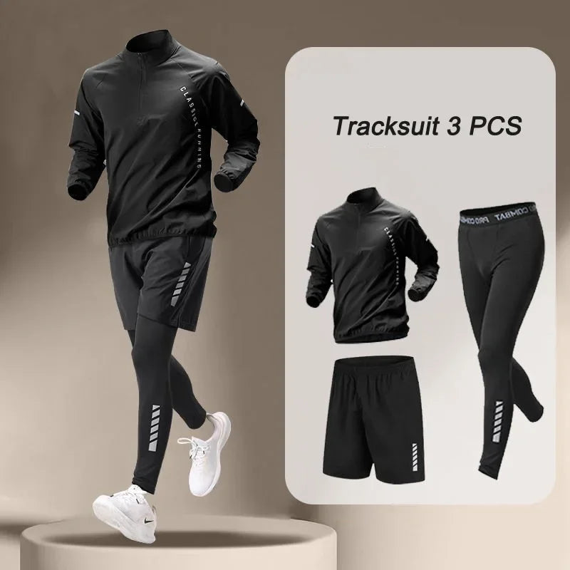 Men's Quick Dry Jacket Outdoor Fitness Running Set
