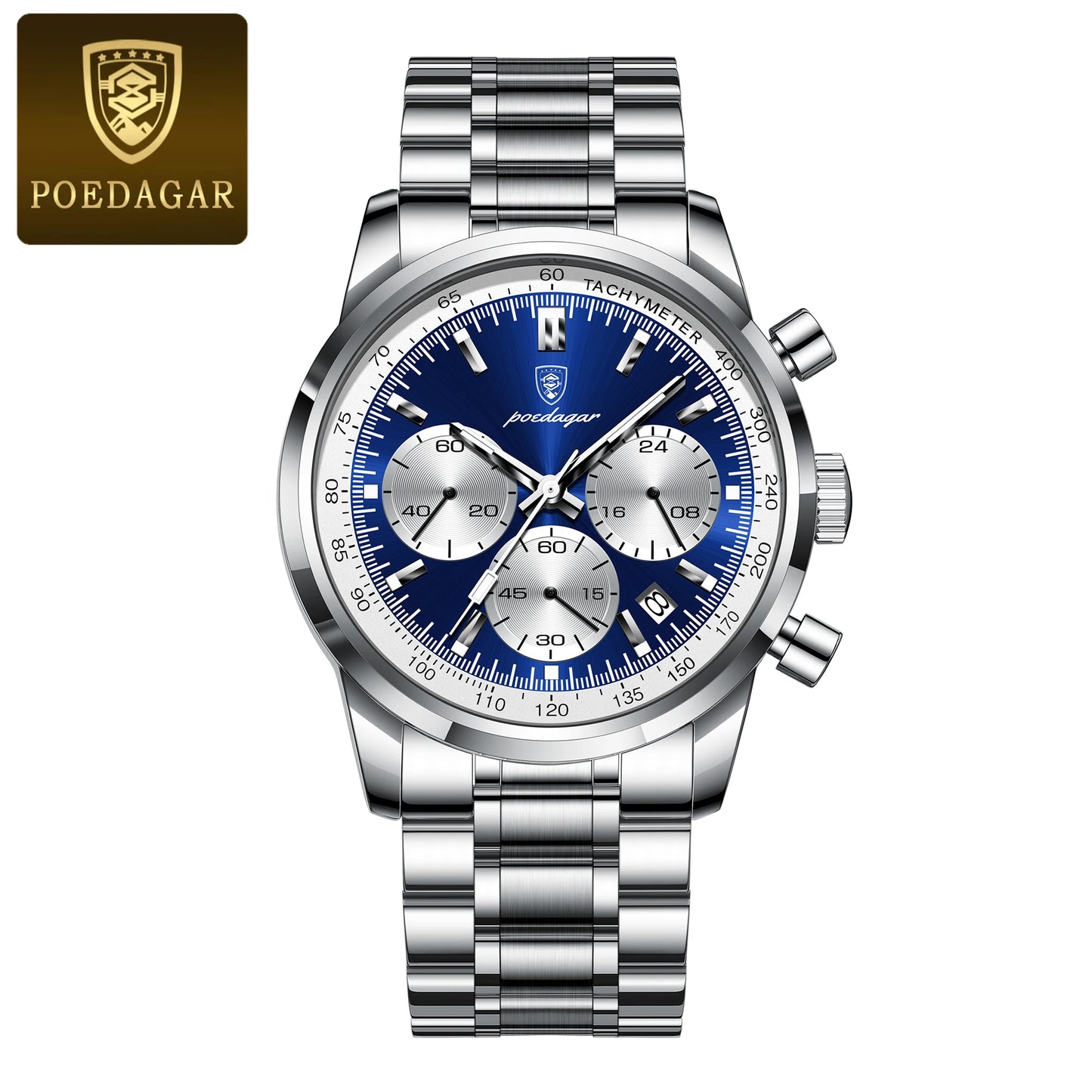Waterproof Men's Quartz Watch Stainless Steel