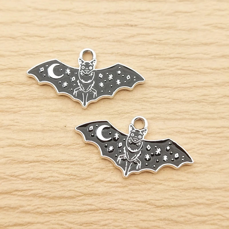 Bat Charm for Jewelry Making Enamel Necklace Pendant Keychain