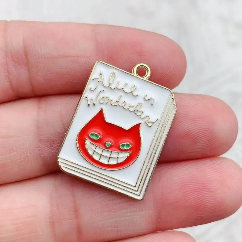 10Pcs Cartoon Enamel Metal Magic College Book Charm Pendants